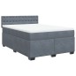 vidaXL Boxspringbett mit Matratze Dunkelgrau 140x190 cm Samt vidaXL Boxspringbett mit Matratze Dunkelgrau 140x190 cm Samt