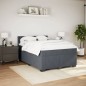 vidaXL Boxspringbett mit Matratze Dunkelgrau 140x190 cm Samt vidaXL Boxspringbett mit Matratze Dunkelgrau 140x190 cm Samt