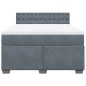 vidaXL Boxspringbett mit Matratze Dunkelgrau 140x190 cm Samt vidaXL Boxspringbett mit Matratze Dunkelgrau 140x190 cm Samt
