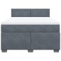 vidaXL Boxspringbett mit Matratze Dunkelgrau 140x200 cm Samt vidaXL Boxspringbett mit Matratze Dunkelgrau 140x200 cm Samt