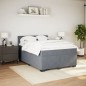 vidaXL Boxspringbett mit Matratze Dunkelgrau 140x200 cm Samt vidaXL Boxspringbett mit Matratze Dunkelgrau 140x200 cm Samt