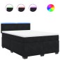 vidaXL Boxspringbett mit Matratze Schwarz 160x200 cm Samt vidaXL Boxspringbett mit Matratze Schwarz 160x200 cm Samt