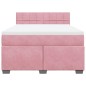 vidaXL Boxspringbett mit Matratze Rosa 160x200 cm Samt vidaXL Boxspringbett mit Matratze Rosa 160x200 cm Samt
