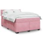 vidaXL Boxspringbett mit Matratze Rosa 160x200 cm Samt vidaXL Boxspringbett mit Matratze Rosa 160x200 cm Samt