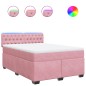 vidaXL Boxspringbett mit Matratze Rosa 160x200 cm Samt vidaXL Boxspringbett mit Matratze Rosa 160x200 cm Samt