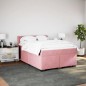 vidaXL Boxspringbett mit Matratze Rosa 160x200 cm Samt vidaXL Boxspringbett mit Matratze Rosa 160x200 cm Samt