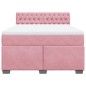 vidaXL Boxspringbett mit Matratze Rosa 160x200 cm Samt vidaXL Boxspringbett mit Matratze Rosa 160x200 cm Samt