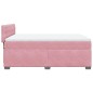 vidaXL Boxspringbett mit Matratze Rosa 160x200 cm Samt vidaXL Boxspringbett mit Matratze Rosa 160x200 cm Samt