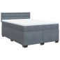vidaXL Boxspringbett mit Matratze Dunkelgrau 160x200 cm Samt vidaXL Boxspringbett mit Matratze Dunkelgrau 160x200 cm Samt