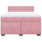 vidaXL Boxspringbett mit Matratze Rosa 160x200 cm Samt vidaXL Boxspringbett mit Matratze Rosa 160x200 cm Samt