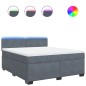 vidaXL Boxspringbett mit Matratze Dunkelgrau 180x200 cm Samt vidaXL Boxspringbett mit Matratze Dunkelgrau 180x200 cm Samt