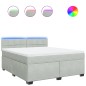 vidaXL Boxspringbett mit Matratze Hellgrau 180x200 cm Samt vidaXL Boxspringbett mit Matratze Hellgrau 180x200 cm Samt