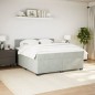 vidaXL Boxspringbett mit Matratze Hellgrau 180x200 cm Samt vidaXL Boxspringbett mit Matratze Hellgrau 180x200 cm Samt