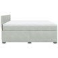 vidaXL Boxspringbett mit Matratze Hellgrau 180x200 cm Samt vidaXL Boxspringbett mit Matratze Hellgrau 180x200 cm Samt