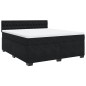 vidaXL Boxspringbett mit Matratze Schwarz 180x200 cm Samt vidaXL Boxspringbett mit Matratze Schwarz 180x200 cm Samt