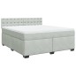 vidaXL Boxspringbett mit Matratze Hellgrau 180x200 cm Samt vidaXL Boxspringbett mit Matratze Hellgrau 180x200 cm Samt