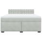 vidaXL Boxspringbett mit Matratze Hellgrau 180x200 cm Samt vidaXL Boxspringbett mit Matratze Hellgrau 180x200 cm Samt