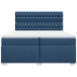 vidaXL Boxspringbett mit Matratze Blau 200x200 cm Stoff