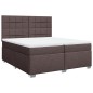 vidaXL Boxspringbett mit Matratze Dunkelbraun 200x200 cm Stoff vidaXL Boxspringbett mit Matratze Dunkelbraun 200x200 cm Stoff