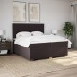 vidaXL Boxspringbett mit Matratze Dunkelbraun 200x200 cm Stoff vidaXL Boxspringbett mit Matratze Dunkelbraun 200x200 cm Stoff
