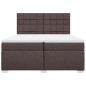vidaXL Boxspringbett mit Matratze Dunkelbraun 200x200 cm Stoff vidaXL Boxspringbett mit Matratze Dunkelbraun 200x200 cm Stoff