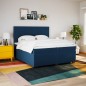 vidaXL Boxspringbett mit Matratze Blau 200x200 cm Stoff vidaXL Boxspringbett mit Matratze Blau 200x200 cm Stoff