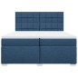 vidaXL Boxspringbett mit Matratze Blau 200x200 cm Stoff vidaXL Boxspringbett mit Matratze Blau 200x200 cm Stoff