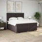 vidaXL Boxspringbett mit Matratze Dunkelbraun 200x200 cm Stoff vidaXL Boxspringbett mit Matratze Dunkelbraun 200x200 cm Stoff