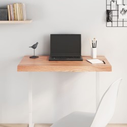 Tischplatte Hellbraun 80x40x6 cm Massivholz Eiche Behandelt