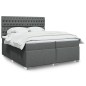 vidaXL Boxspringbett mit Matratze Dunkelgrau 200x200 cm Stoff vidaXL Boxspringbett mit Matratze Dunkelgrau 200x200 cm Stoff