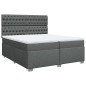 vidaXL Boxspringbett mit Matratze Dunkelgrau 200x200 cm Stoff vidaXL Boxspringbett mit Matratze Dunkelgrau 200x200 cm Stoff
