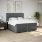 vidaXL Boxspringbett mit Matratze Dunkelgrau 200x200 cm Stoff vidaXL Boxspringbett mit Matratze Dunkelgrau 200x200 cm Stoff