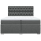 vidaXL Boxspringbett mit Matratze Dunkelgrau 200x200 cm Stoff vidaXL Boxspringbett mit Matratze Dunkelgrau 200x200 cm Stoff