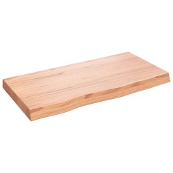 Tischplatte Hellbraun 80x40x6 cm Massivholz Eiche Behandelt