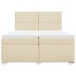 vidaXL Boxspringbett mit Matratze Creme 200x200 cm Stoff vidaXL Boxspringbett mit Matratze Creme 200x200 cm Stoff