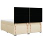 vidaXL Boxspringbett mit Matratze Creme 200x200 cm Stoff vidaXL Boxspringbett mit Matratze Creme 200x200 cm Stoff