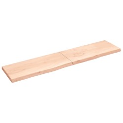 Tischplatte 220x50x6 cm Massivholz Eiche Unbehandelt