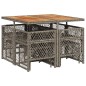 vidaXL 9-tlg. Garten-Essgruppe mit Kissen Grau Poly Rattan vidaXL 9-tlg. Garten-Essgruppe mit Kissen Grau Poly Rattan