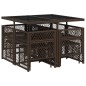 vidaXL 9-tlg. Garten-Essgruppe mit Kissen Braun Poly Rattan vidaXL 9-tlg. Garten-Essgruppe mit Kissen Braun Poly Rattan
