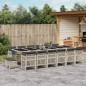 vidaXL 17-tlg. Garten-Essgruppe mit Kissen Hellgrau Poly Rattan vidaXL 17-tlg. Garten-Essgruppe mit Kissen Hellgrau Poly Rattan