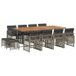 vidaXL 13-tlg. Garten-Essgruppe mit Kissen Grau Poly Rattan vidaXL 13-tlg. Garten-Essgruppe mit Kissen Grau Poly Rattan