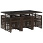 vidaXL 11-tlg. Garten-Essgruppe mit Kissen Braun Poly Rattan vidaXL 11-tlg. Garten-Essgruppe mit Kissen Braun Poly Rattan