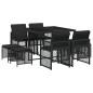 vidaXL 9-tlg. Garten-Essgruppe mit Kissen Schwarz Poly Rattan vidaXL 9-tlg. Garten-Essgruppe mit Kissen Schwarz Poly Rattan