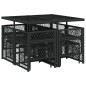 vidaXL 9-tlg. Garten-Essgruppe mit Kissen Schwarz Poly Rattan vidaXL 9-tlg. Garten-Essgruppe mit Kissen Schwarz Poly Rattan