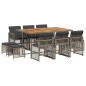 vidaXL 11-tlg. Garten-Essgruppe mit Kissen Grau Poly Rattan vidaXL 11-tlg. Garten-Essgruppe mit Kissen Grau Poly Rattan