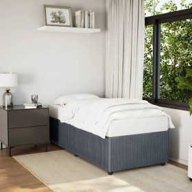 vidaXL Bettgestell Dunkelgrau 90x190 cm Samt