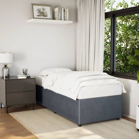vidaXL Bettgestell Dunkelgrau 90x190 cm Samt