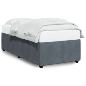 vidaXL Bettgestell Dunkelgrau 90x190 cm Samt