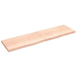 Tischplatte 220x60x6 cm Massivholz Eiche Unbehandelt
