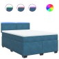 vidaXL Boxspringbett mit Matratze Blau 160x200 cm Samt vidaXL Boxspringbett mit Matratze Blau 160x200 cm Samt